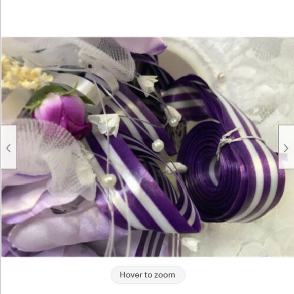 Purple Floral Bouquet Bridal Wedding Bridesmaid Set of 5 Artificial Flowers - Picture 9 of 11